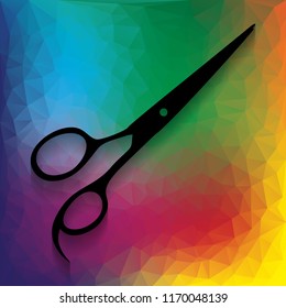 Hair cutting scissors sign. Vector. Flat style black icon on white.