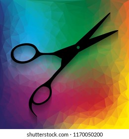 Hair cutting scissors sign. Vector. Flat style black icon on white.