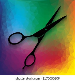 Hair cutting scissors sign. Vector. Flat style black icon on white.