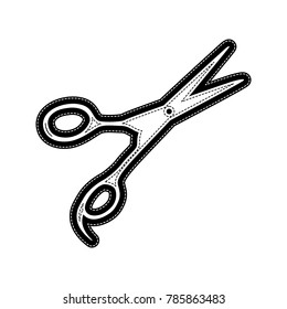 Hair cutting scissors sign. Vector. Flat style black icon on white.