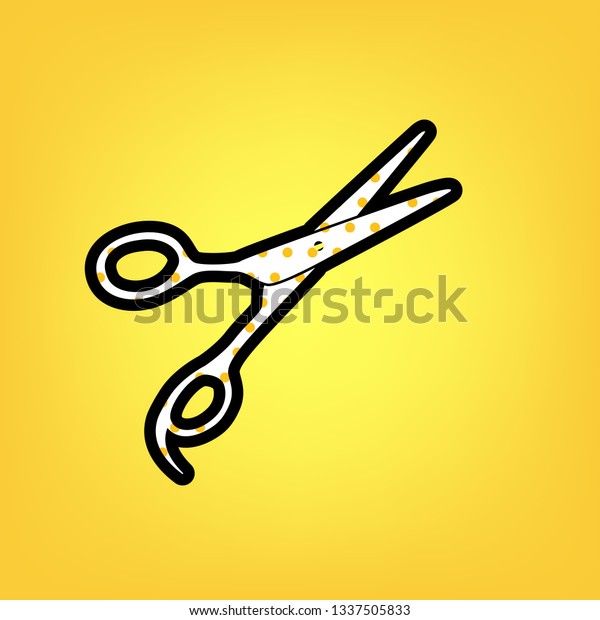 Hair Cutting Scissors Sign Vector Yellow Stock Vector Royalty