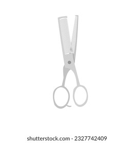 Hair cutting scissors vector illustration. Barber's tool for cutting hair. Hair scissors clipart. Flat vector in cartoon style isolated on white background.