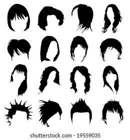 hair design vector (women and men)