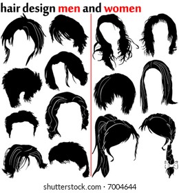 hair design vector (women and men)