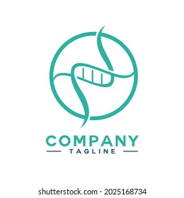 hair and DNA strands design logo in a circle