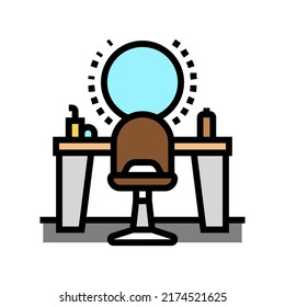 hair dress salon workplace color icon vector. hair dress salon workplace sign. isolated symbol illustration