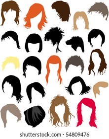 Hair - dress  (women and man), vector work