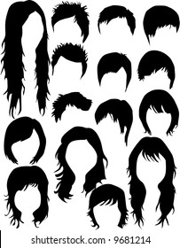 Hair - dress  (women and men), vector work