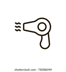 Hair Drier flat icon. Thin line signs of beauty for design logo, visit card, etc. 