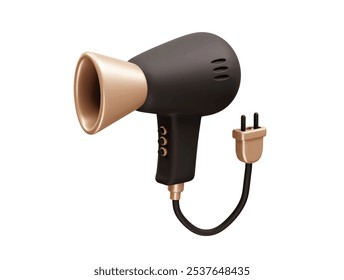 Hair dryer 3d icon. Hair Blow-dryer 3D Icon Illustration