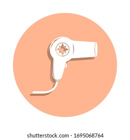 Hair dryer badge icon. Simple glyph, flat vector of spa icons for ui and ux, website or mobile application