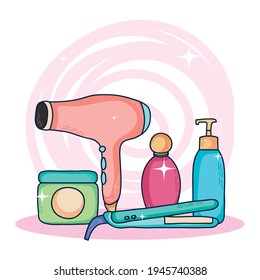 hair dryer and beauty products