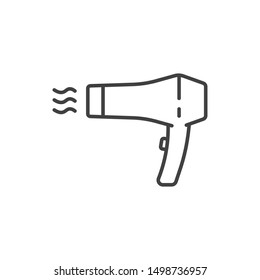 Hair dryer, beauty salon vector line icon. 