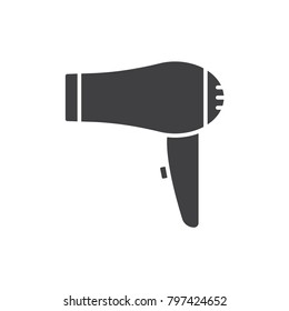 Hair Dryer Black Solid Icon.