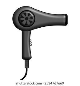 Hair dryer black with ventilation on the side