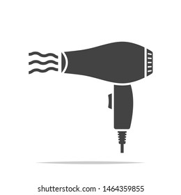 Hair dryer blowing hot air icon vector isolated