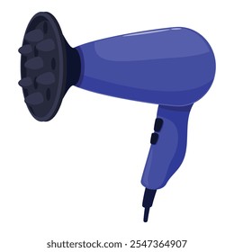 Hair dryer blowing hot air, ideal for hairdressers and beauty salons, featuring diffuser attachment