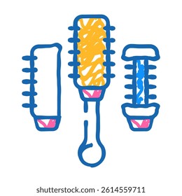 hair dryer brush doodle icon sketch vector. hair dryer brush sign. isolated symbol illustration