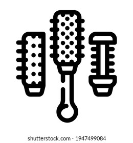 hair dryer brush line icon vector. hair dryer brush sign. isolated contour symbol black illustration