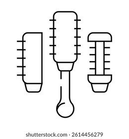 hair dryer brush line icon vector. hair dryer brush sign. isolated contour symbol black illustration