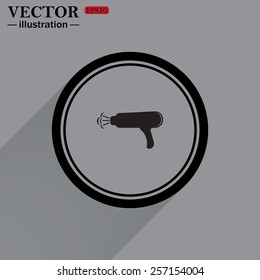 hair dryer building. Blow Dryer . Hair Dryer. Hairdresser Symbol. Vector illustration, EPS 10