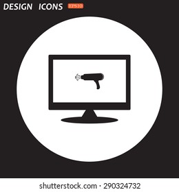 hair dryer building. Blow Dryer . Hair Dryer. Hairdresser Symbol. icon. vector design
