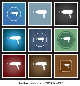 hair dryer building. Blow Dryer . Hair Dryer. Hairdresser Symbol. icon. vector design