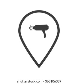 hair dryer building. Blow Dryer . Hair Dryer. Hairdresser Symbol icon, vector illustration. Flat design style