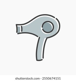 hair dryer cartoon flat line art. Illustration of hair dryer, perfect for needs related to beauty, salon, care, hair, and more.