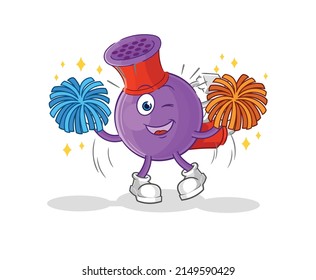 hair dryer cheerleader cartoon. cartoon mascot vector