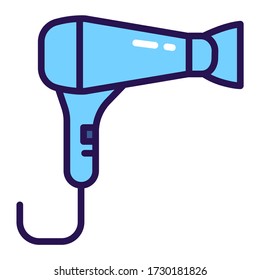 Hair dryer color line icon. Electrical device for drying a person's hair. Sign for web page, mobile app, banner. 