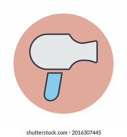 Hair Dryer - Colour Mate Style.Logo element illustration.symbol design.colored collection.Editable stroke