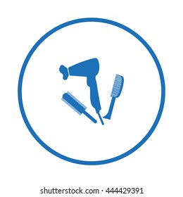 hair dryer, comb, icon