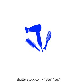 hair dryer, comb, icon