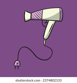 hair dryer. Concept isolated. Flat cartoon style vector