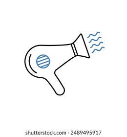 hair dryer concept line icon. Simple element illustration. hair dryer concept outline symbol design