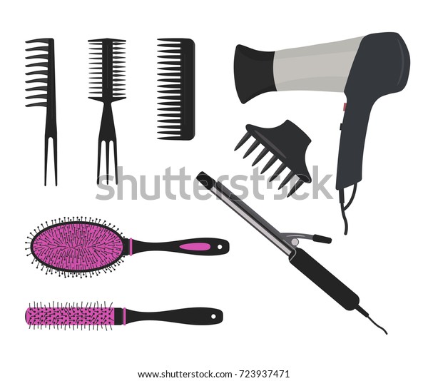 Hair Dryer Curling Iron Different Types Stock Vector Royalty Free