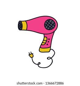 hair dryer doodle icon
