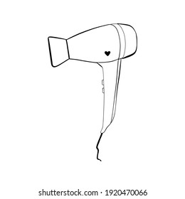 Hair dryer doodle vector hand drawn