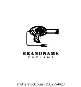 hair dryer electric logo cartoon black icon modern vector illustration