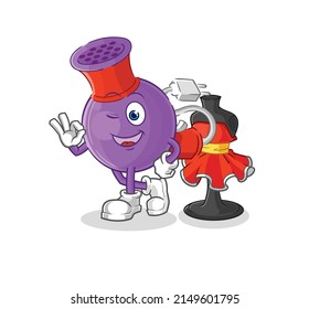 hair dryer fashion designer vector. cartoon character