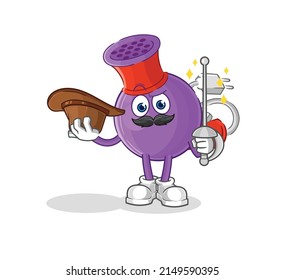 hair dryer fencer character. cartoon mascot vector