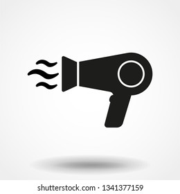 Hair dryer fill icon. Hotel room hair dryer