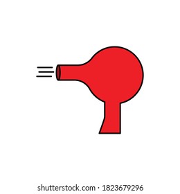 Hair dryer flat icon. Design template vector