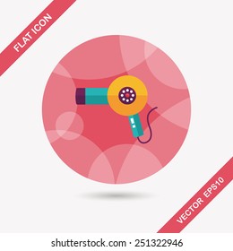 Hair dryer flat icon with long shadow,eps10