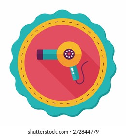 Hair dryer flat icon with long shadow,eps10