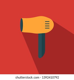 Hair dryer flat icon - vector illustration