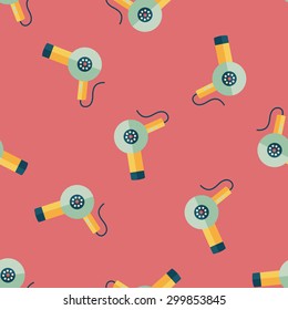 Hair dryer flat icon,eps10 seamless pattern background