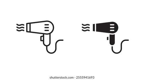 Hair dryer flat simple vector symbols illustration.