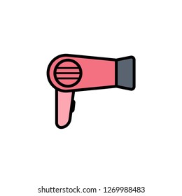 Hair dryer flat vector icon sign symbol